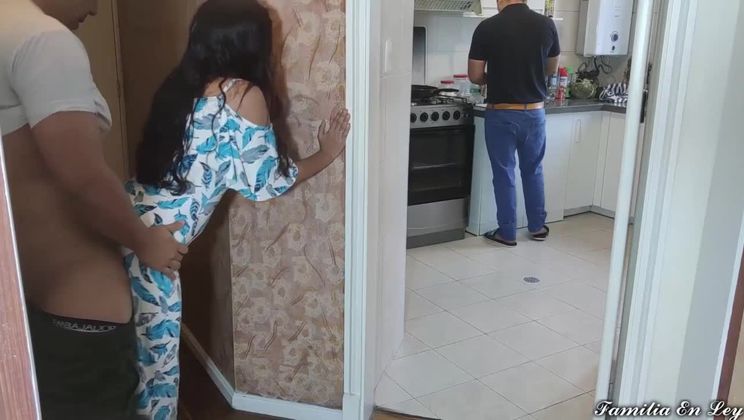 I love my step brother in law's cock because it is bigger than my husband's - my step brother in law fucks me while my cuckold husband is cooking NTR