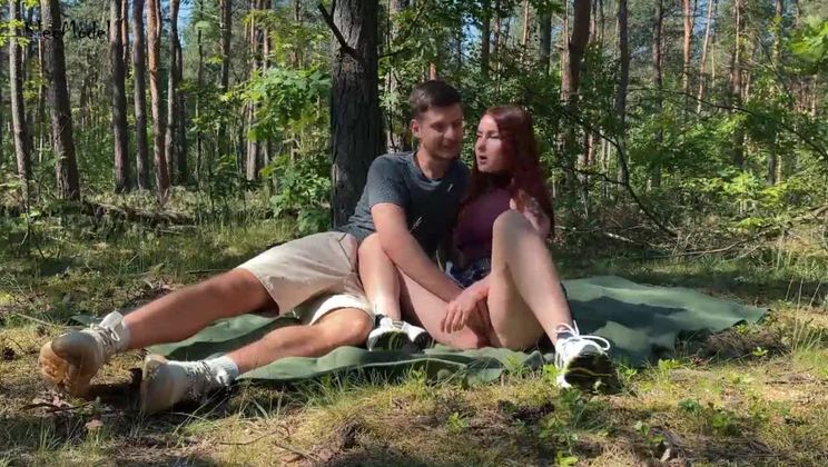 Public couple sex on a picnic in the park KleoModel