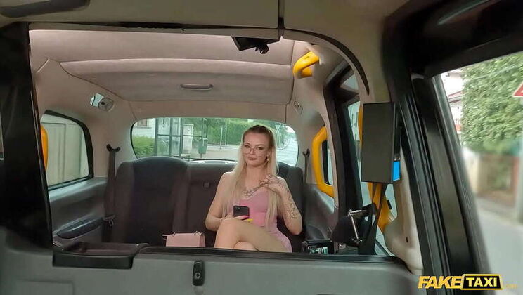 Fake Cab Driver Gets Intimate with Blonde Social Media Star and Her Small Breasts