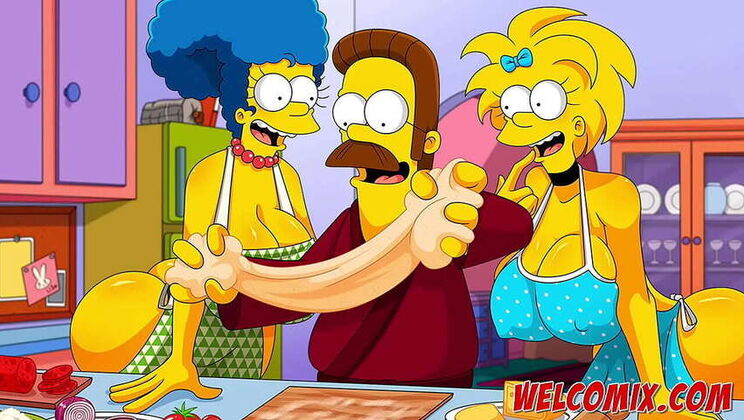 Flanders Banging The Simptoons' Hotties! Pepperoni Pizza! Sexy Cartoons