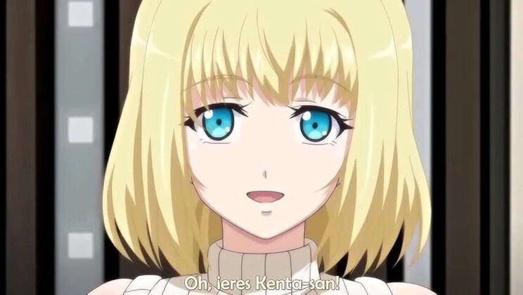 Blonde with huge tits in hot hentai action