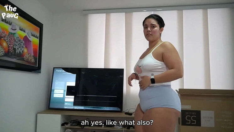 Step Sis Breaks TV with Flip Flop and Repays with Hot Sex