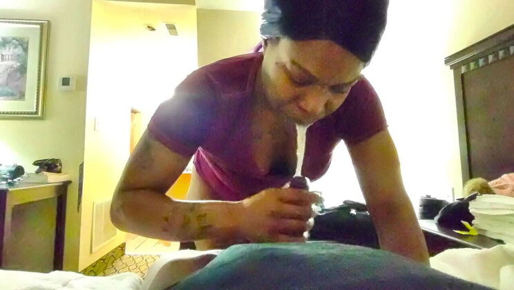 BLACK GODDESS SPITS: Deepthroat Prostitute Blowjob with Doctor Grool