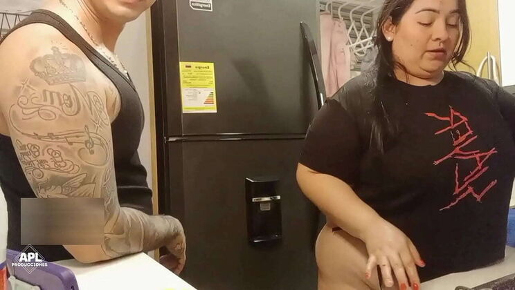 Scarlett Takes Dimitry's Brother's Wife for Wild Kitchen Sex