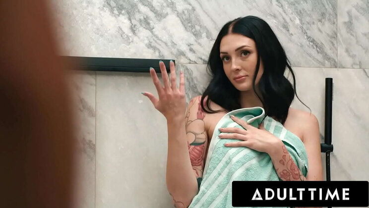 Charlotte Sins Gets Busted Riding Dildo In Shower And Finishes With Roommate's Cock