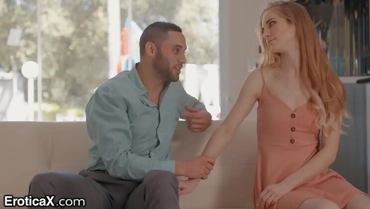 Innocent Redhead Virgin Teen Gives First Slow Blowjob for Science