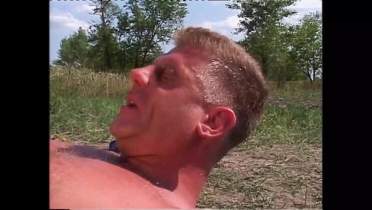 Mature Blonde with Small Tits Takes Big Vintage Cock Outdoors, Anal and Cum in Mouth