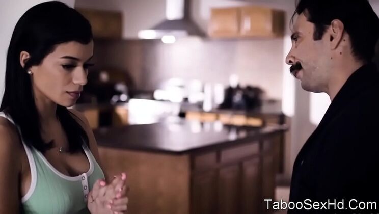 Stepdaughter Sucks Stepdad's Cock Deep at Night