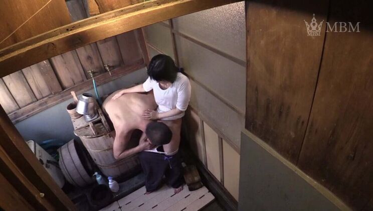 Naughty Japanese Maid MILF Caught in Hot Bathroom Fuck - Amateur Homemade Incident