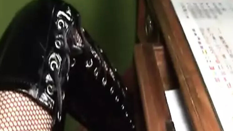 Hot German Blonde Domina Ties Up Her Man and Rides Him Hard in Retro Outfit