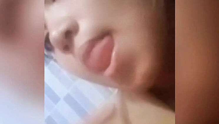 Asian Teen Student in Brown Uniform Fingering Until She Squirts Hard