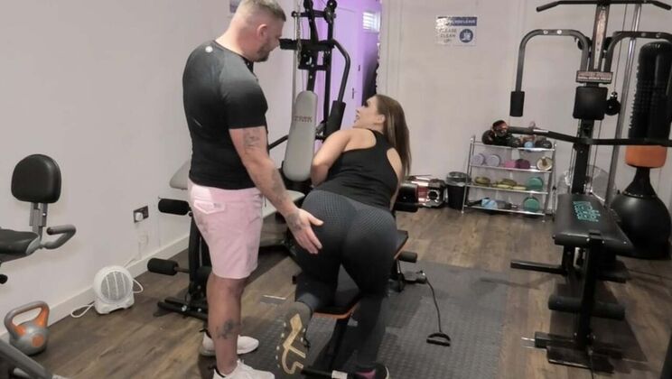 Curvy Brunette Gets Fucked by Older Gym Trainer in Hardcore Workout Sex