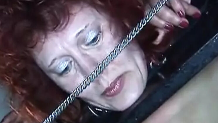 German Mature Slut Tied Up and Dominated in Rough BDSM Orgy