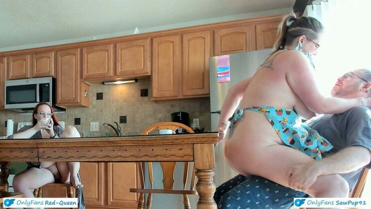 Hot MILF Maid RedQueen Serves Breakfast in Steamy Cuckquean Threesome - Big Tits, BDSM & Kitchen Sex