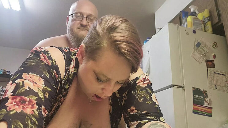 Kitchen Slut Wife Fucked Hard - Big Natural Tits & Deep Throat