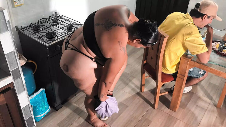 Horny Latina Neighbor Fucks Me Hard in the Kitchen - Big Tits & Big Ass