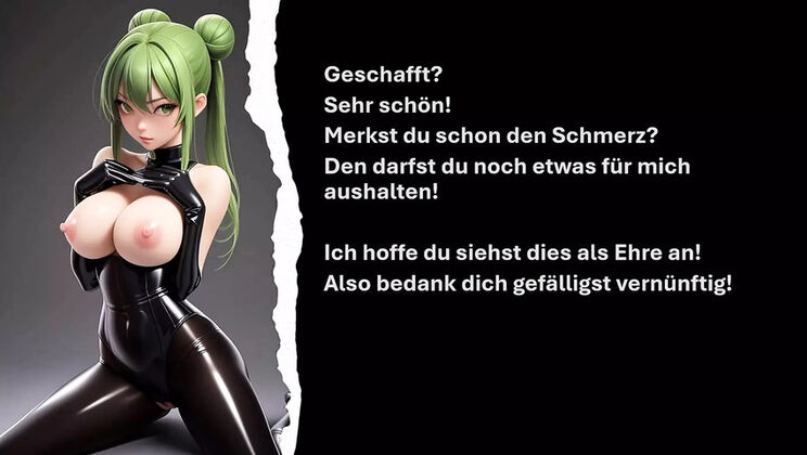 Rubber Cock Humiliation - German Femdom JOI with CBT Torture & CEI