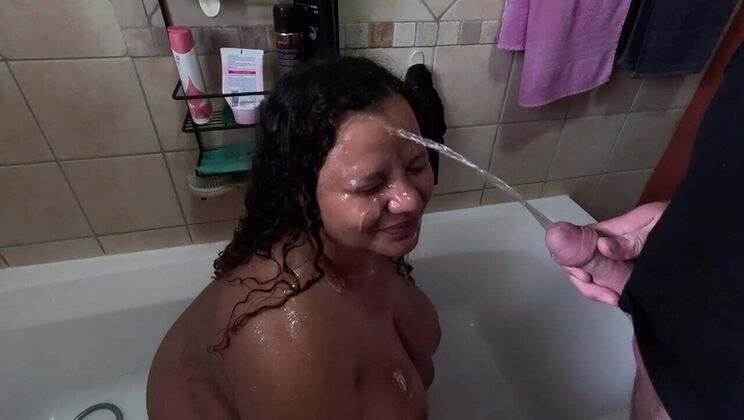 Hot brown girl takes interracial piss facials - amateur homemade compilation