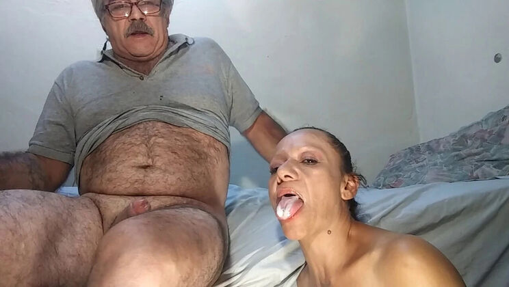 Horny Mexican Granny Bianca Deep Throat & Swallows Cum - Amateur Homemade Blowjob