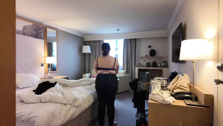 Hot French Amateur Mariaespino Dominates Submissive Slut in Hotel Room - BDSM, Piss Drinking & Huge Tits