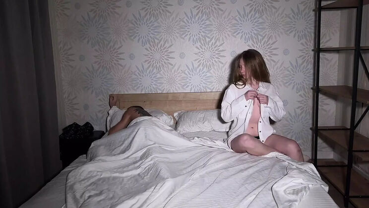 Naughty Teen Cheats on Boyfriend with His Dad - Big Dick Threesome & Hot Blowjob
