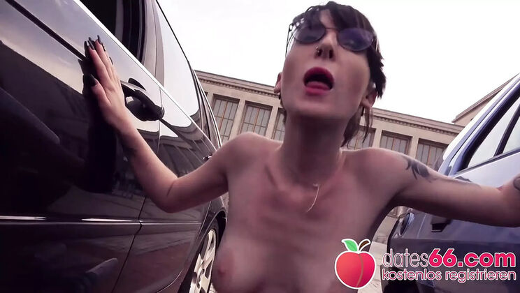 Public Fuck with 2 Hot Girls in Berlin - Outdoor Sex & Car Blowjob