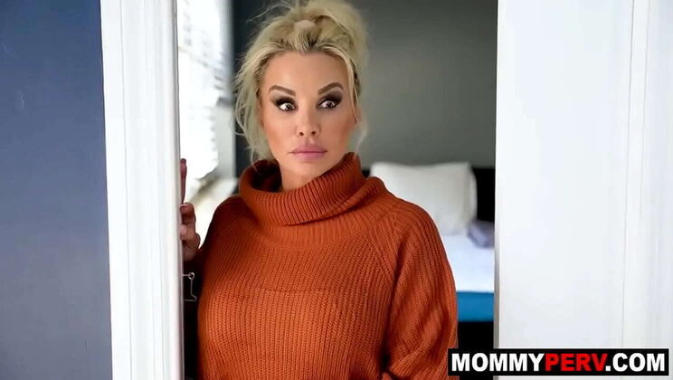 Stepmom rides stepson's hard cock - Robbin Banx MILF action