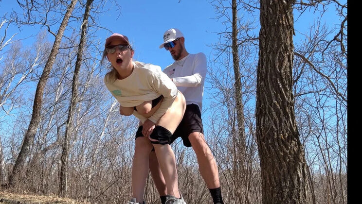 Blonde MILF Mya Lane Gets Rough Outdoor Fuck in Nature - Almost Caught!