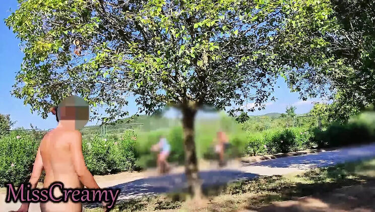 Hot Wife Flashes Pussy in Public - Naked Walk on Busy Spanish Streets - Caught on Camera!