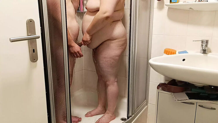 Hot German Couple Shower Sex - Amateur BBW Soaped & Fingered in HD