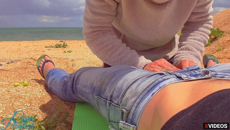 Stranger creampies my wet pussy on beach - public sex with Realpanties