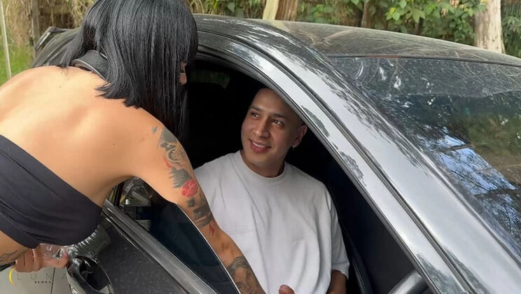 Hot Latina Teen Luna Vitaler Sucks Stranger's Big Cock in Car - Rough Car Sex