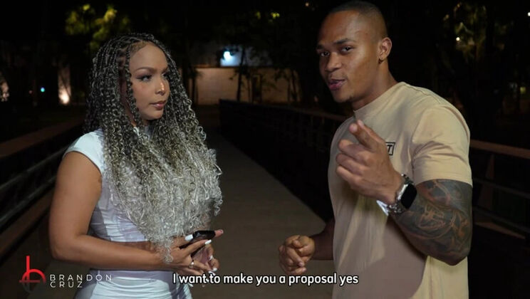 BBC Stranger Offers Colombian BBW Cash For Rough Sex - Brandon Cruz Fucks Kataleya Gil Hard