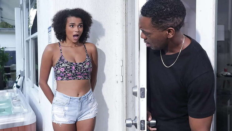 Black girl catches her best friend's boyfriend jerking his big black cock