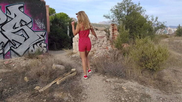 Blonde MILF Sasha Bikeyeva with Small Tits & Perfect Ass Fucks Hard in Abandoned Building - Real Outdoor POV