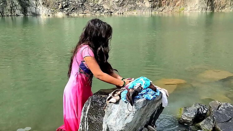 Village Girl Ashu Gets Naked While Washing Clothes - Outdoor Hardcore Sex With Step-Brother Rishi