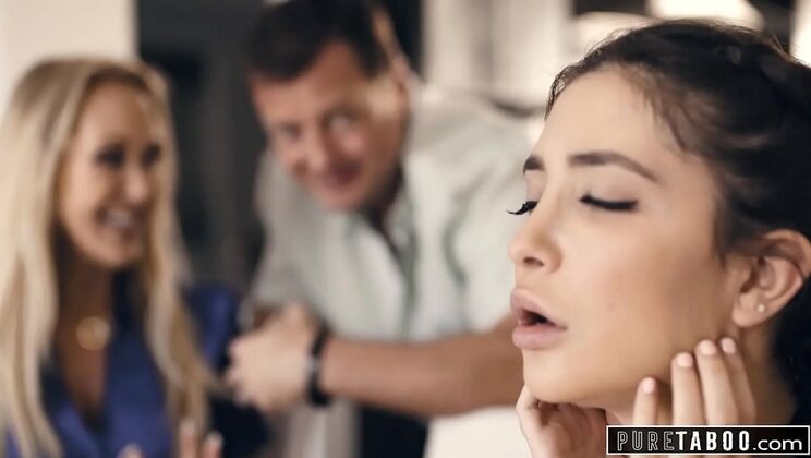 Brandi Love & Jane Wilde Threesome - Stepdad & Stepmom Fuck Teen Stepdaughter Hard