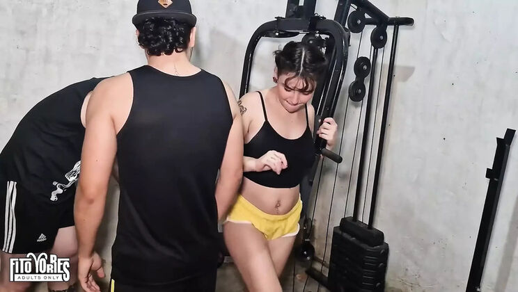 Hot Latina Stepsisters Candy Crush & Candy Kush Share Gym Trainer's Big Cock - Threesome Blowjob & Riding
