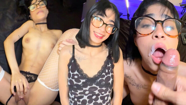 Petite 18yo Nerdy Latina Gets Deep Fucked in POV Doggy Style