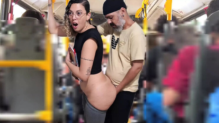 Naughty Student Gabi Sweet Takes Surprise Cumshot on Bus - Public Sex & Humiliation