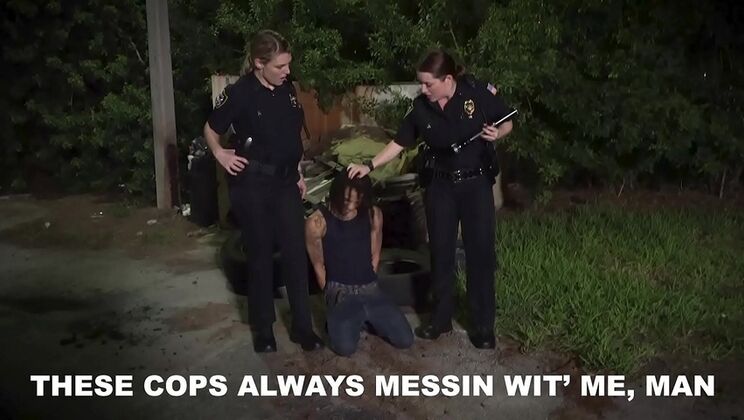Curvy MILF Cops Punish Black Criminal With BBC - Interracial Police Fuck