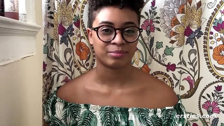 Hot Ebony Amateur Plays with Her Big Tits and Toys for the Camera