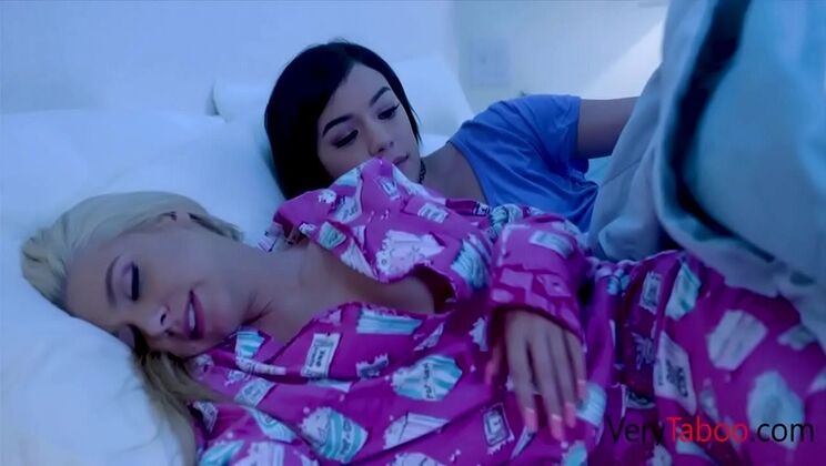 Hot Latina Stepdaughter Fucks Busty Stepmom - Honey Blossom & Savannah Sixx Lesbian Action