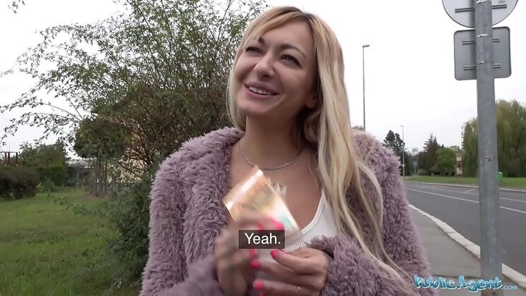 Blonde Russian Lola Shine Takes Big Cock in Public Woods Sex