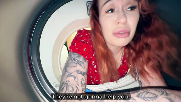 Stepmom Stuck in Washer Gets Fucked Hard by Step Son - Hot Creampie Finish