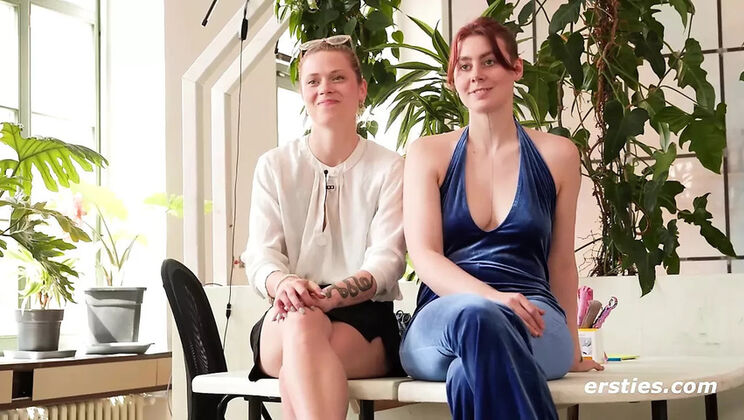 German Amateur Lesbian Sex - Zora and Sarah Fingering, Pussy Licking, and Blindfold Fetish with Big Natural Tits