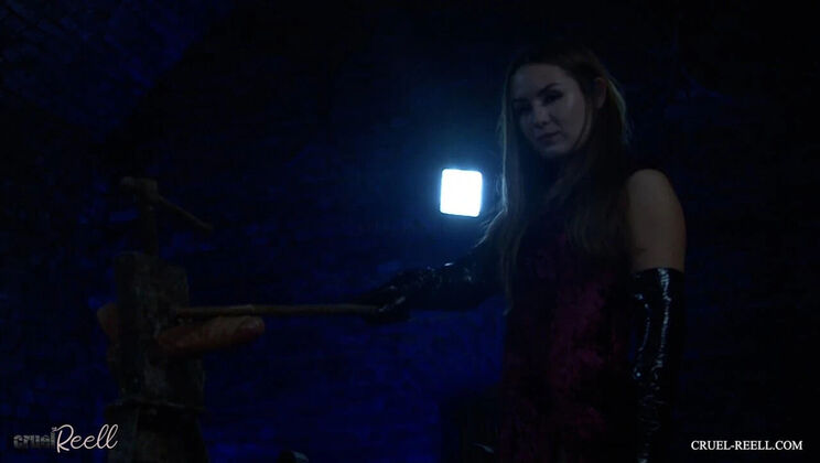 German Mistress Humiliation & CBT - Cruel Femdom Punishment with Big Dildo & Whipping