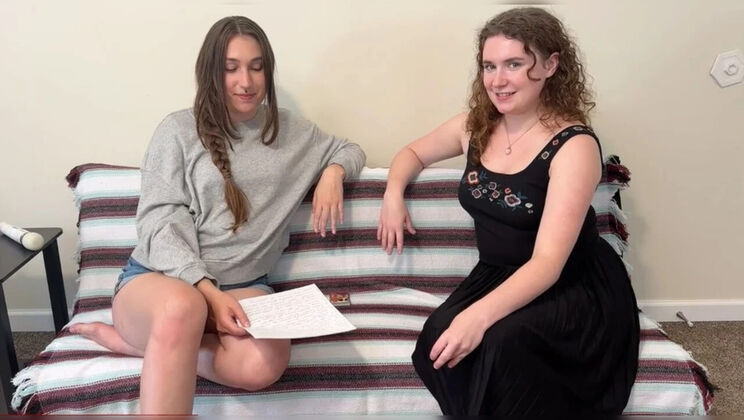 Hot Lesbian Striptease Game with Sex Toys and Big Tits