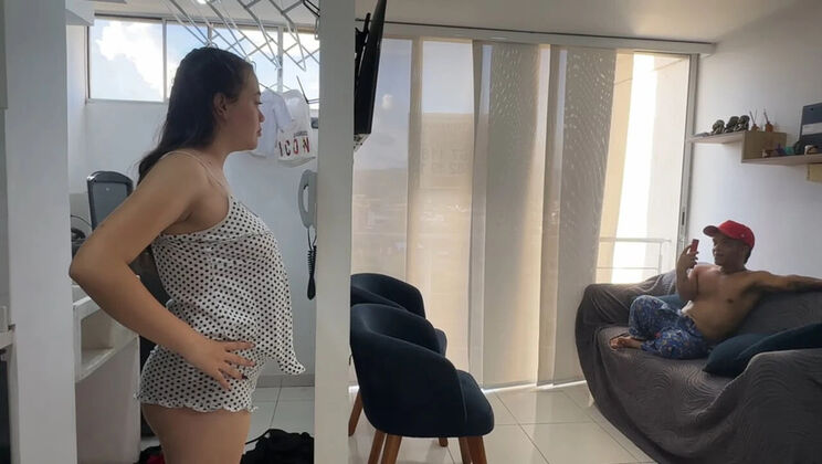 Julianaburning's Naughty Stepbrother Fucks Her Tight Pussy Instead of Cleaning - Big Cock, Latina MILF, Rough Sex