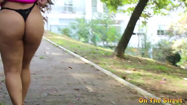 Japanese Fit Fucks Hot Little Fat Latina MILF Gabriela Ramos in Public Square - Full Blowjob Outdoor Sex